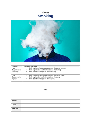 PSHE scheme of work - Smoking & Vaping