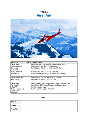 PSHE scheme of work - First Aid