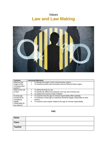 PSHE scheme of work - The Law