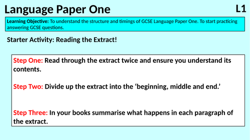 GCSE Edexcel Language Paper 1 Full Paper Run through
