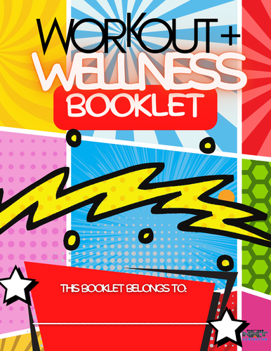 Workout and Wellness Comic Book ~ 58 pages, 1 month consumable journal