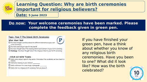 The Island Lesson 4- Birth Ceremonies