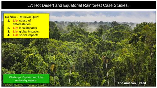Hot Desert Equatorial Rainforest Case Studies