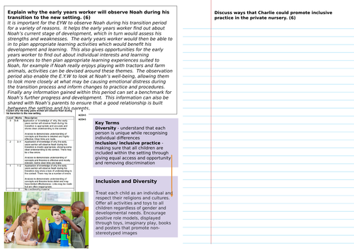 CACHE Child Development revision model answers