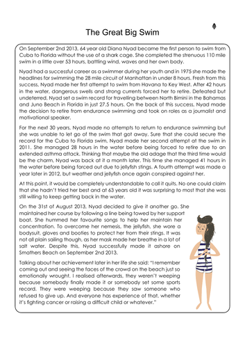 Reading Comprehension - The Great Big Swim