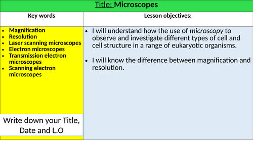 A level biology  - Cell structure (OCR spec)