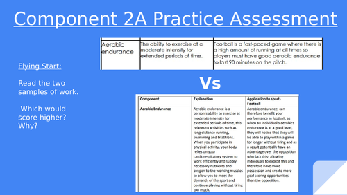 BTEC Sport Tech Award Component 2A Assessment Practice