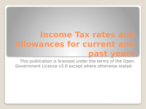 UK Tax rates and bands