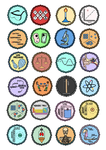 KS3 (Year 7) Science Achievement Scout Badges/Printable Stickers - Physics/Chem/Bio