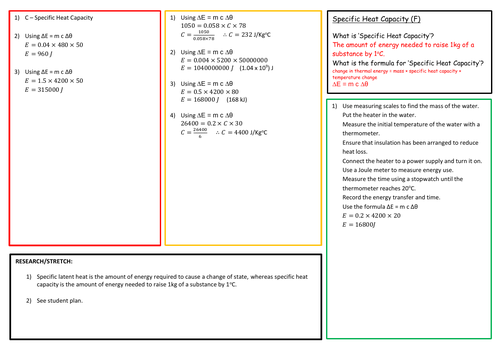 Specific Heat Capacity GCSE Questions