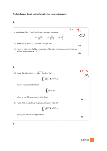 Predicted Questions types Paper 2 2023