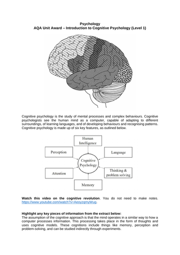Psychology project booklets - Types of Psychology