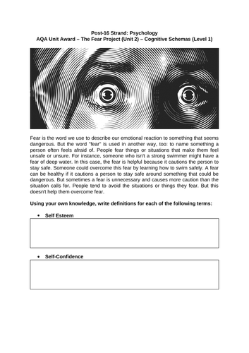 Psychology project booklets - Fear