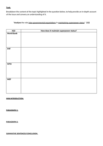Superpowers Edexcel A-Level EQ2 Lessons and Resources
