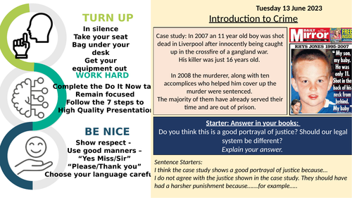 Lesson 1 - Introduction to Crime -Crime and Punishment GCSE AQA RS