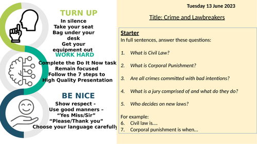 Lesson 2 - Crime and Lawbreakers -Crime and Punishment GCSE AQA RS
