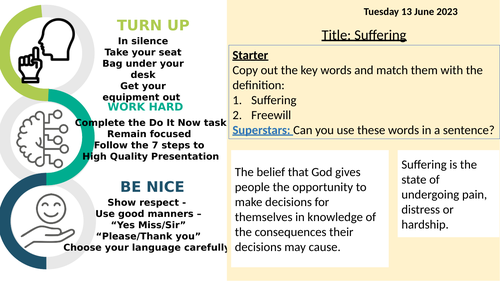 Lesson 5 -Suffering -Crime and Punishment GCSE AQA RS FREE HOMEWORK INCLUDED