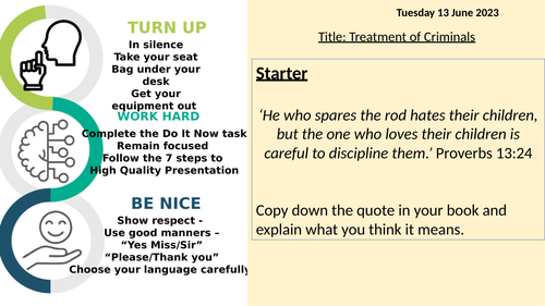 Lesson 6 - Treatment of Criminals - Crime and Punishment GCSE AQA RS