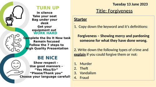 Lesson 7 - Forgiveness - Crime and Punishment -  GCSE AQA RS