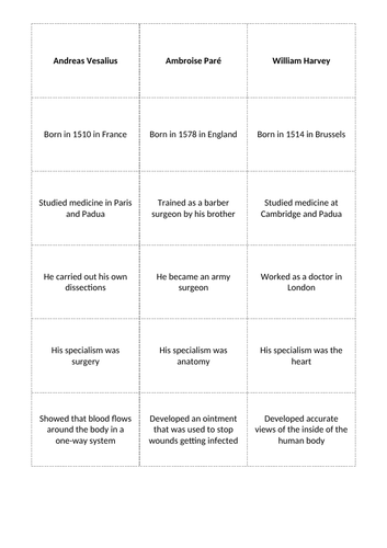 Renaissance Card Sort Activity