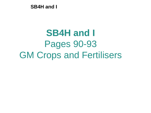 GM crops and fertilisers Edexcel GCSE