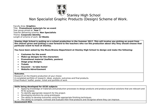 KS3 Graphics Scheme of work - Music Event