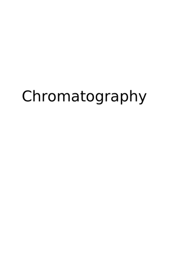 Principles of chromatography and It's uses