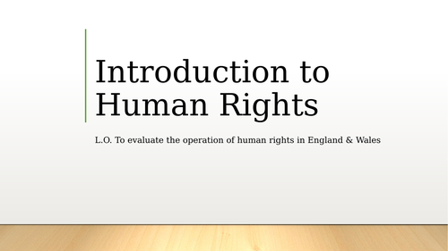 A-Level Law: Introduction to Human Rights Lesson (Eduqas)