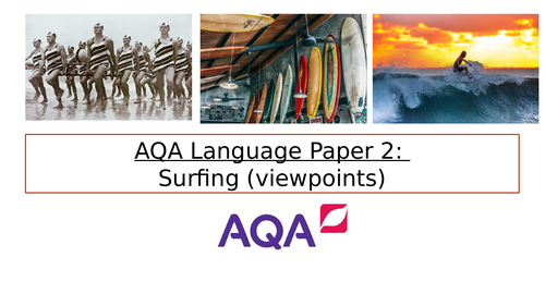 AQA English Language Surfing Paper 2 with letter task