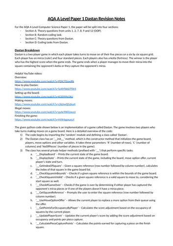 AQA A Level Computer Science - Dastan Paper 1 Notes