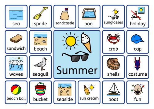 Summer vocabulary Mat (2 pages)