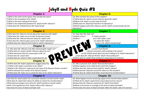 Jekyll and Hyde Quiz #2