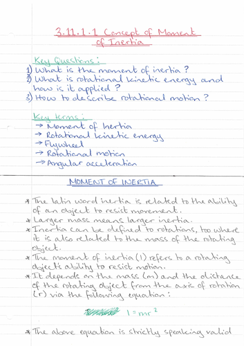 AQA A Level Physics Option C Engineering Physics Notes