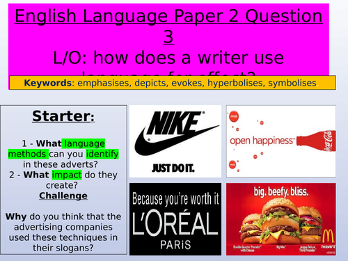 English Language Paper 2 Question 3: Language Analysis