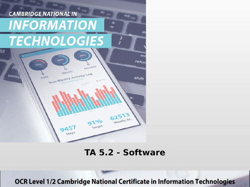 J836 - Cambridge National in IT - TA 5.2 - Software