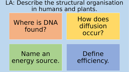 Year 9 Organisation Lessons