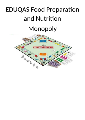 GCSE Food Preparation and Nutrition Monopoly Game Revision