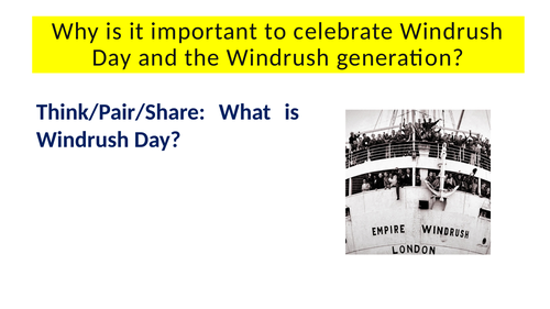 Windrush Day 2023 - Could be an assembly, tutor time or lesson