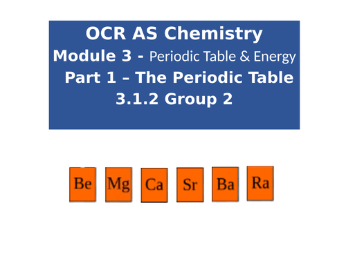 OCR A level Chemistry 3.1.2 Group 2 Redox Reactions