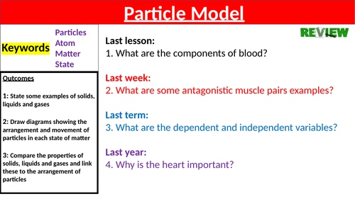 KS3 science Particle model