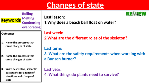 KS3 Changes of state