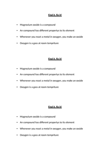 KS3 naming compounds