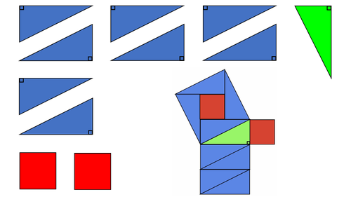 Pythagoras Demonstration - Rearranging Shapes