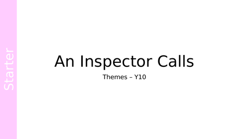 An Inspector Calls Themes Revision Lesson 2