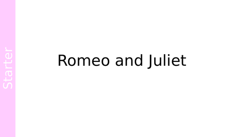 Romeo and Juliet Lesson 5