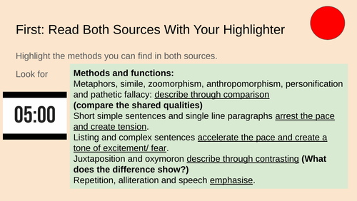 Waterfalls! Questions 3 and 4, Language Paper 2, Section A AQA