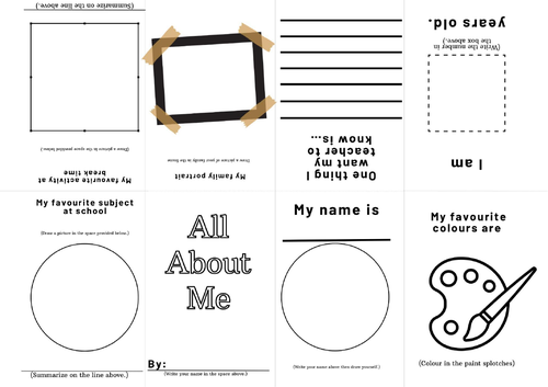 All about me activity booklet