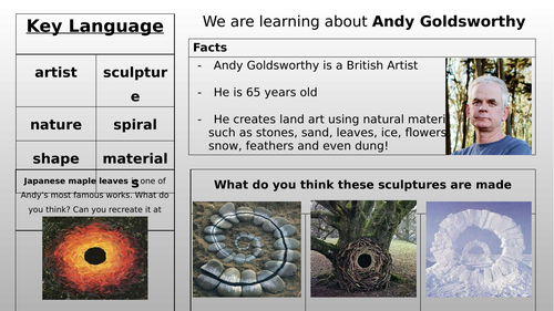 EYFS ART Knowledge Organiser - Andy Goldsworthy