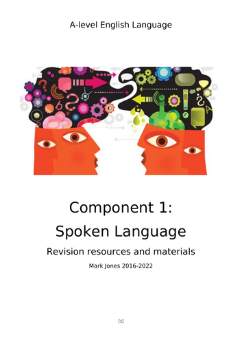 A level Spoken Language Analysis Booklet