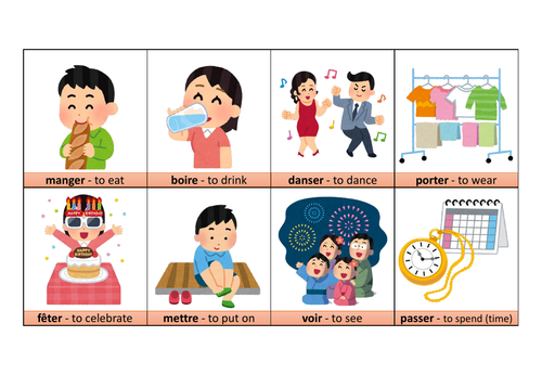 Module 3 Flashcards: French verbs with 'je' in different tenses (Festivals and Celebrations)